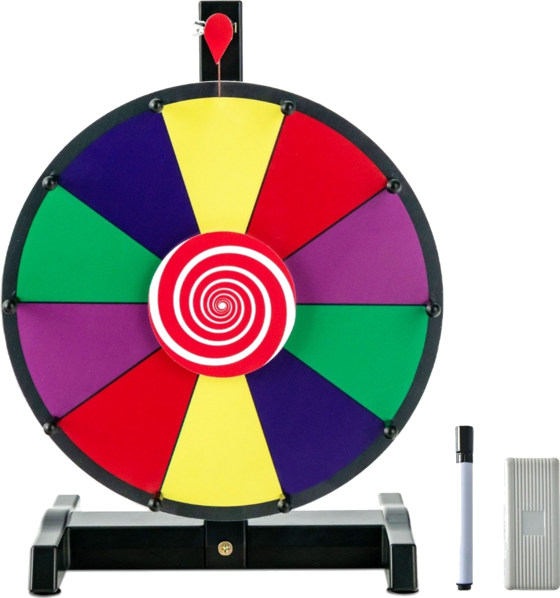 950502101101 NORTHIX 12" Wheel Of Fortune For Spinning With Eraser  Marking Pen Lucky Wheel For Lottery Games And Word G  Standard Detail