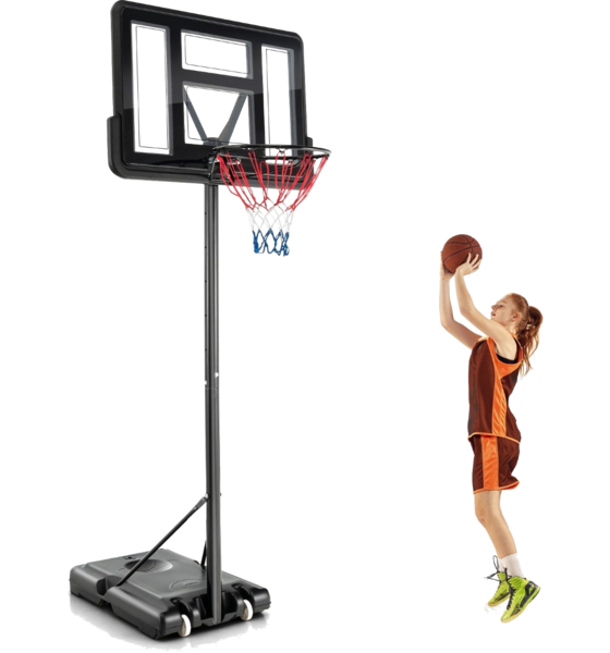 
B2X, 
130 Cm - 305 Cm Height-adjustable Basketball Hoop With Stand  2 Wheels Basket Stand Black, 
Detail 1
