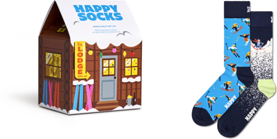 958566101101 HAPPY SOCKS 2-pack Skiing Chalet Socks Gift Set  Standard Detail