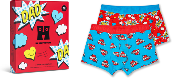 955570101101 HAPPY SOCKS 2-pack Super Dad Short Boxers Gift Set  Standard Detail