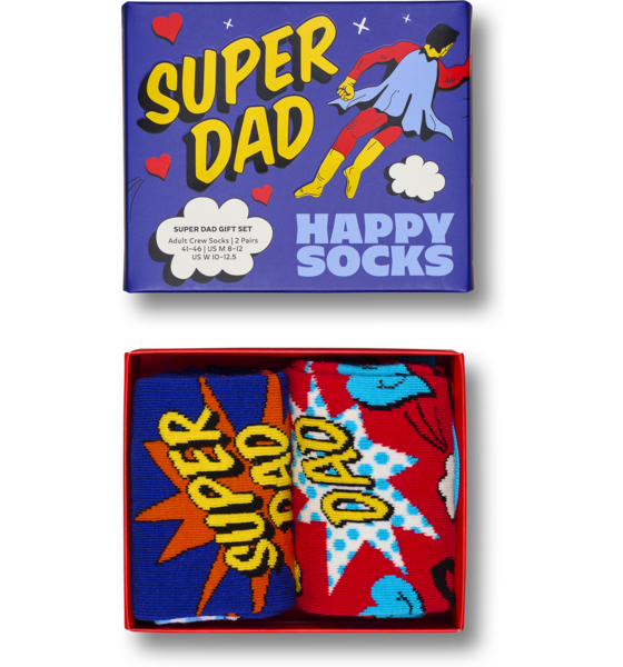 
HAPPY SOCKS, 
2-pack Super Dad Socks Gift Set, 
Detail 1
