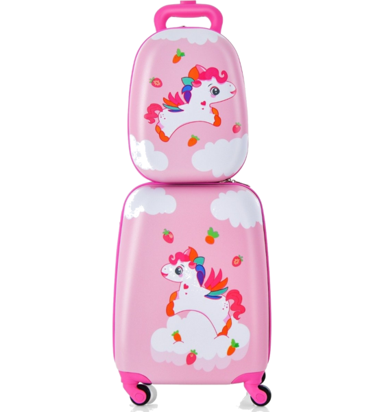 950512101101 NORTHIX 2-piece Children's Suitcase + Backpack Made Of Plastic Children's Trolley Children's Luggage 12"+16"  Standard Detail