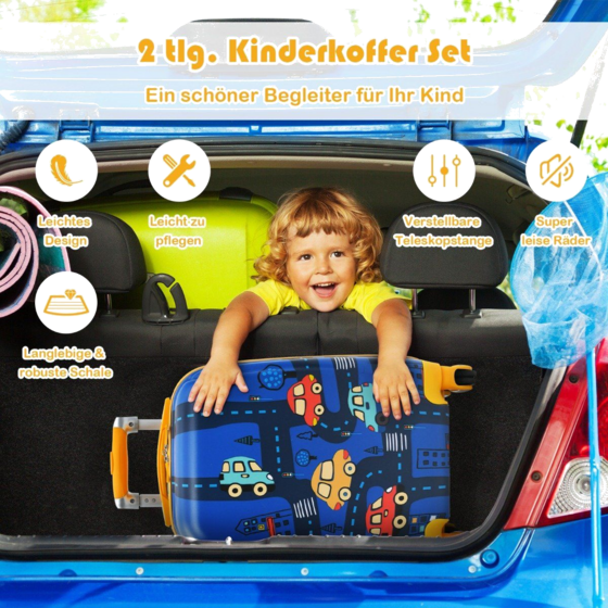 
B2X, 
2-piece Children's Suitcase Set Hard Case  Backpack 33 X 22 X 51 Cm Dark Blue, 
Detail 1
