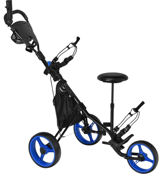 
NORTHIX, 
3 Wheel Golf Trolley Made Of Aluminum With Umbrella Holder  Seat Folding Golf Cart Golf Caddy Blue, 
Detail 1

