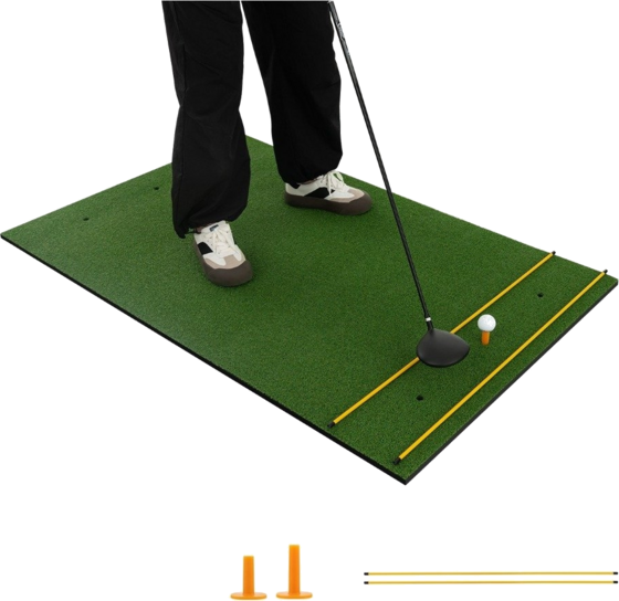 950771101101 NORTHIX 3-in-1 Golf Tee Mat With Artificial Turf, 2 Golf Tees, 2 Alignment Stakes, And 6 Pre-drilled Tee Hol  Standard Detail
