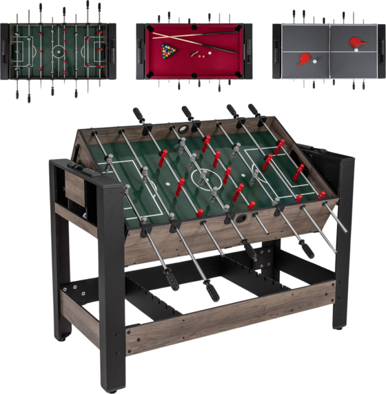 
NORTHIX, 
3-in-1 Rotating Game Table &ndash; Foosball, Billiards, Table Tennis, 
Detail 1
