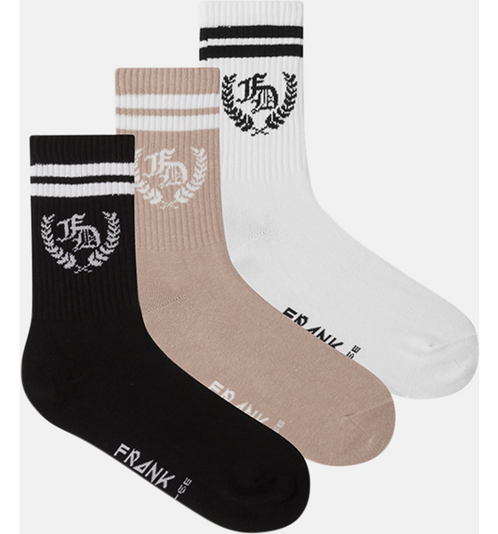 
FRANK DANDY, 
3-pack Emblem Ribbed Cotton Socks, 
Detail 1
