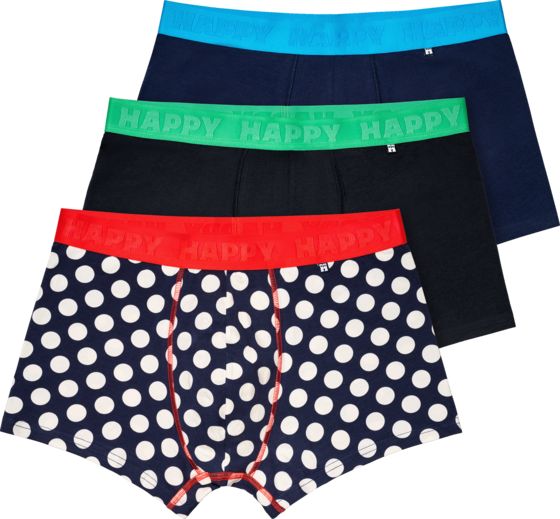 
HAPPY SOCKS, 
3-pack Navy Big Dot Short Boxers, 
Detail 1
