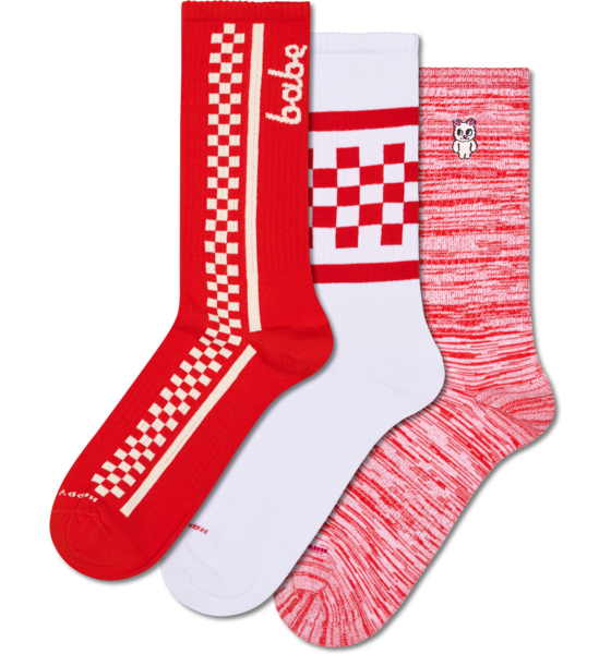 
HAPPY SOCKS, 
3-pack Red Sneaker Socks, 
Detail 1
