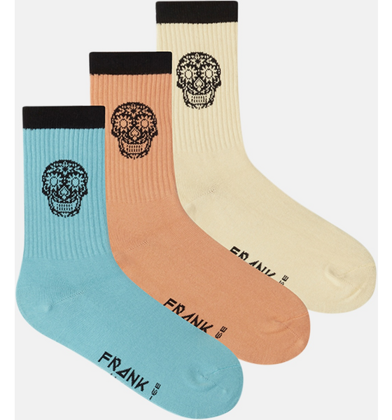 
FRANK DANDY, 
3-pack Scull Ribbed Cotton Socks, 
Detail 1
