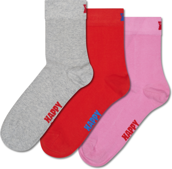 
HAPPY SOCKS, 
3-pack Solid Short Crew Socks, 
Detail 1
