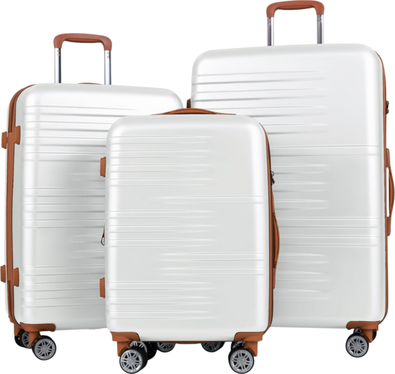 
NORTHIX, 
3-piece Hard Shell Luggage Set With Tsa Lock, White, 
Detail 1
