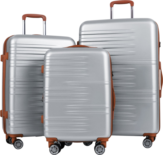 
NORTHIX, 
3-piece Hardshell Luggage Set With Tsa Lock, Silver, 
Detail 1
