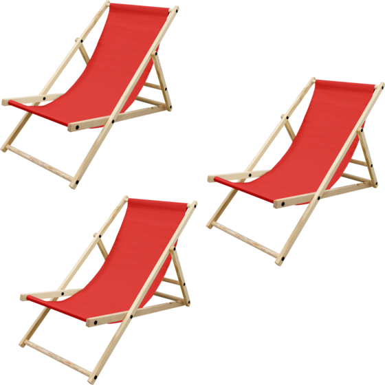 952587103101 ECD GERMANY 3x Fällbar Trädgårdsstol 3 Liggplatser Röd Solstol Relaxstol Strandstol För Terrass Och Balkong  Standard Detail