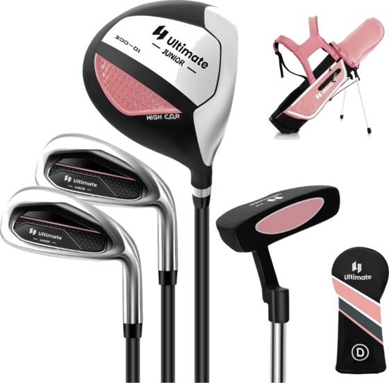 
B2X, 
4-piece Children's Golf Club Set With Golf Bag And Rain Cover For Children Aged 8-10 Years, Pink, 
Detail 1
