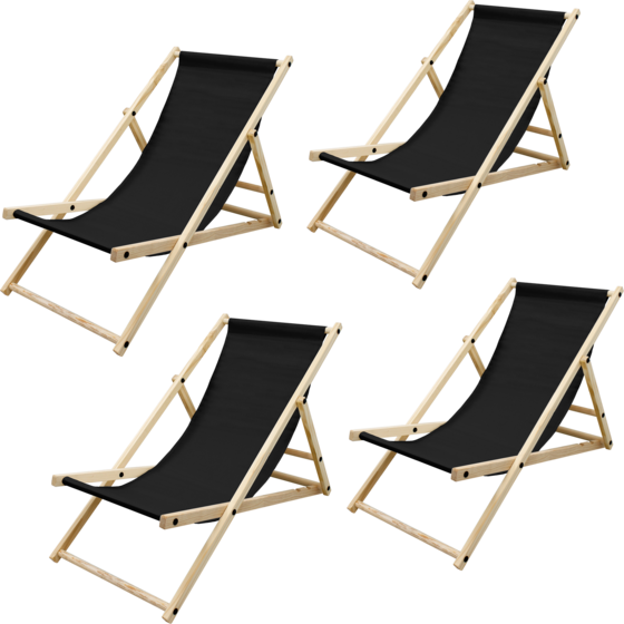 
ECD GERMANY, 
4x F&auml;llbar Tr&auml;dg&aring;rdsstol 3 Liggplatser Svart Solstol Relaxstol Strandstol F&ouml;r Terrass Och Balkong, 
Detail 1
