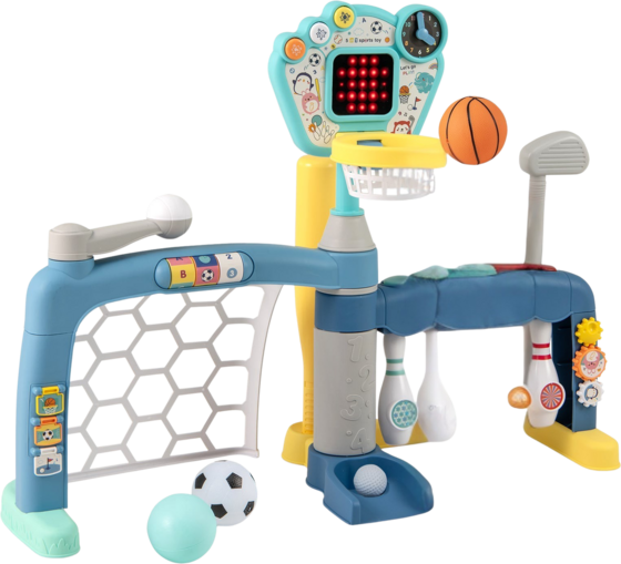 
NORTHIX, 
5-in-1 Toddler Sports Center: Basketball, Soccer, Golf, More, 
Detail 1
