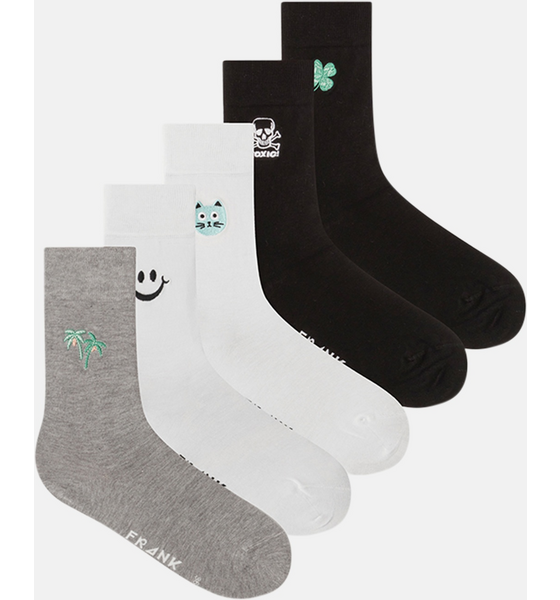 
FRANK DANDY, 
5p Embroidered Bamboo Sock, 
Detail 1
