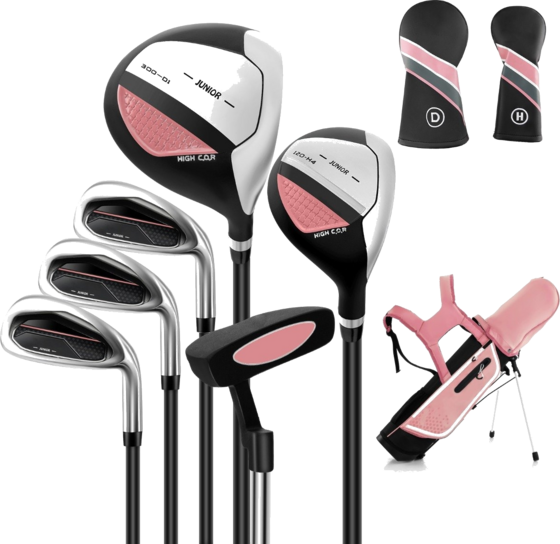 
B2X, 
6-piece Children's Golf Club Set With Golf Bag And Rain Cover For Children Aged 11-13 Years, Pink, 
Detail 1
