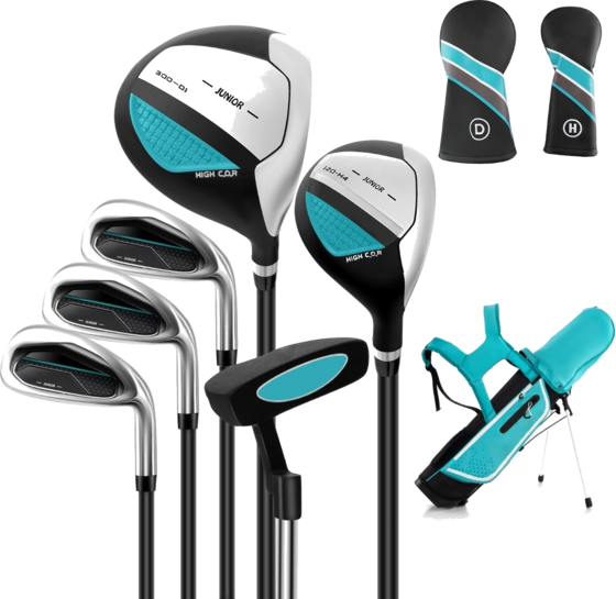 950906101101 NORTHIX 6-piece Children's Golf Club Set With Golf Bag And Rain Cover For Children Aged 11-13 Years Blue  Standard Detail