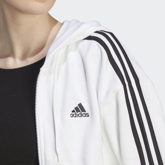 ADIDAS, Adidas Essentials 3-stripes French Terry Bomber Full-zip Hoodie