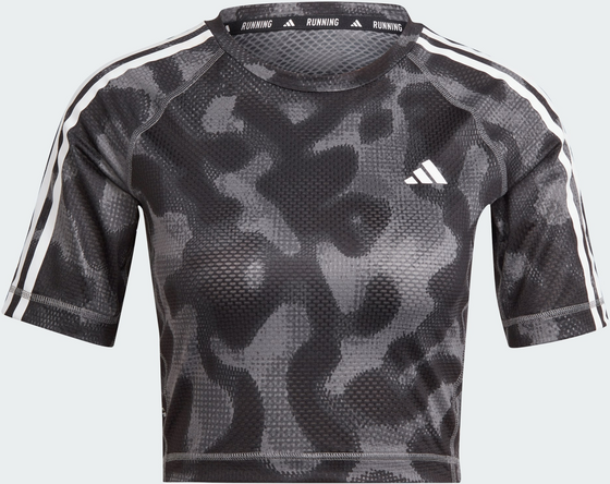 ADIDAS, Adidas Own The Run 3-stripes Allover Print T-shirt