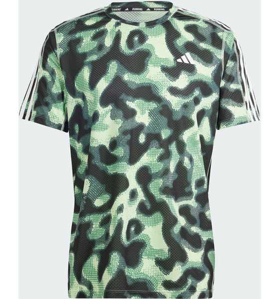 ADIDAS, Adidas Own The Run 3-stripes Allover Print T-shirt