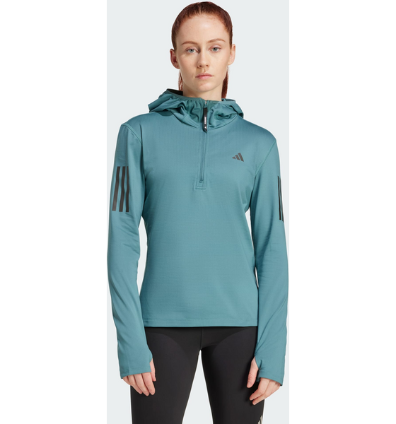 947762101104 ADIDAS Adidas Own The Run Winterized Hooded Half-zip  Model01 Detail