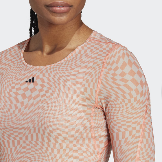 ADIDAS, Adidas Print Clash Long Sleeve Yoga Shirt