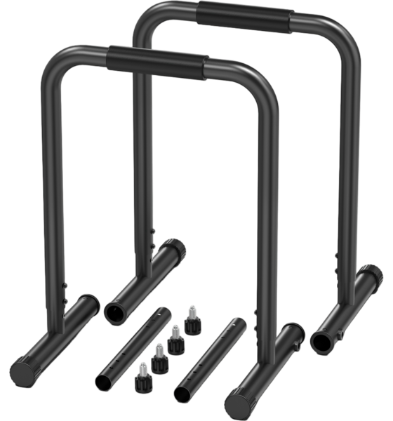 
HOMEFITNESSCODE, 
Adjustable Dip Bars 250kg &ndash; Stable Parallettes For Home Gym, 
Detail 1
