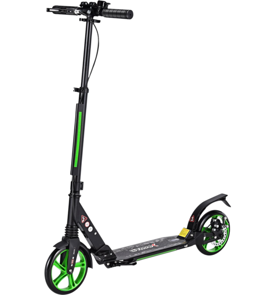 
NORTHIX, 
Adjustable Height Kids Scooter, Foldable, Black/green Wheels, 
Detail 1
