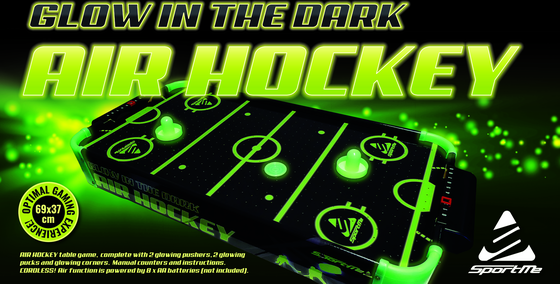 SPORTME, Airhockey Bordsspel Glow In The Dark