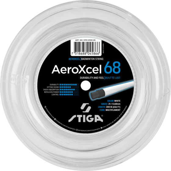 
STIGA, 
Badminton String Aeroxcel 68&nbsp;200m Reel White, 
Detail 1

