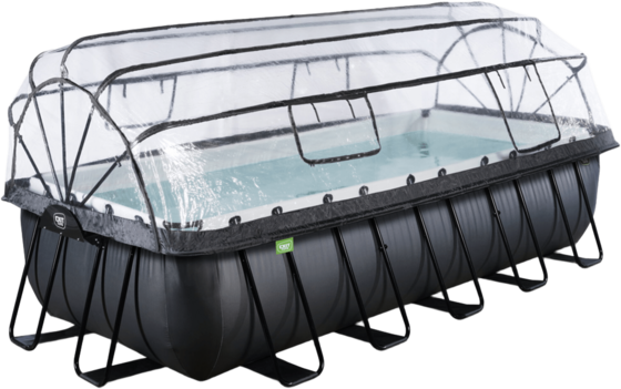 
EXIT, 
Black Leather Pool 540x250x122cm Med Sandfilterpump Och Tak - Svart, 
Detail 1
