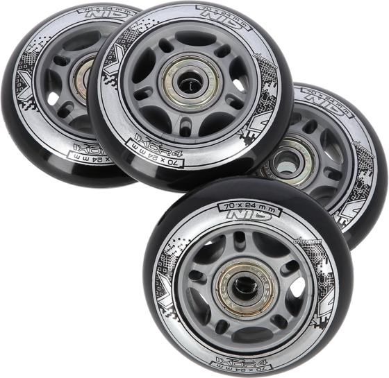 
NORTHIX, 
Black Pu 70x24 82a Wheels  Abec-9 Bearings Set, 
Detail 1
