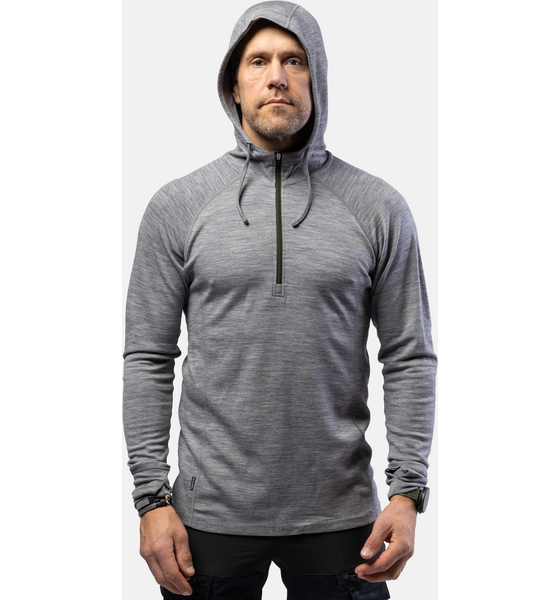 944849101101 BEYOND NORDIC Bn105 Merino Half Zip Hoodie Men's  Model01 Detail