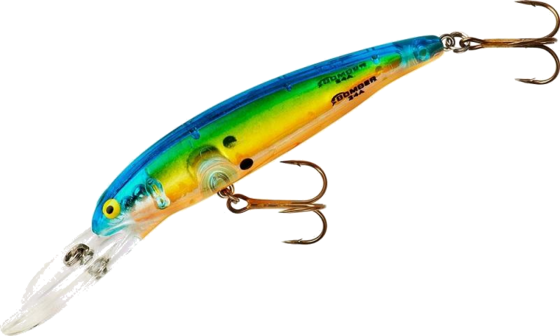 
BOMBER LURES, 
Bomber B24a Deep Long A 12g 9cm - Chartreuse Blue Orange, 
Detail 1
