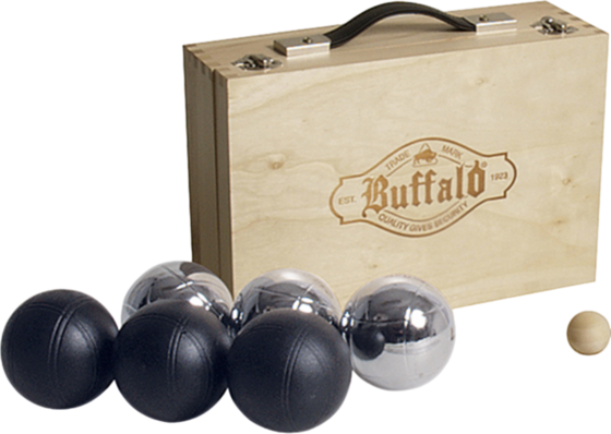927627101101 BUFFALO Boules Set Powder Coated In Wooden Box  Standard Detail