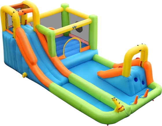 
NORTHIX, 
Bouncy Castle With Water Park  ​​2 Slides  Climbing Wall  Basketball Hoop 503 X 290 X 216 Cm, 
Detail 1
