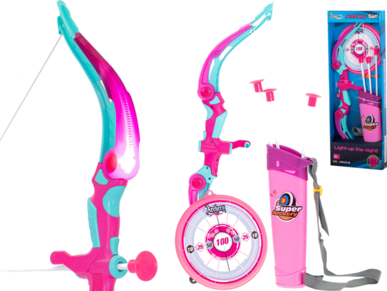 
B2X, 
Bow With Arrows And Target Set Pink, 
Detail 1
