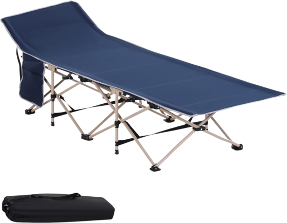 
NORTHIX, 
Camp Bed Foldable Camping Bed With Storage Bag, Steel  Oxford, Blue, 190x68x52cm, 
Detail 1
