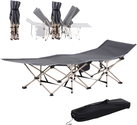 
NORTHIX, 
Camp Bed With Storage Bag, Foldable Camping Bed, Camping Lounger, Including Carry Bag, Steel Oxford,, 
Detail 1
