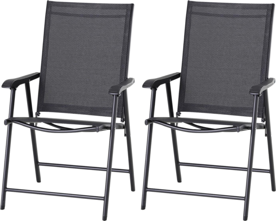 
NORTHIX, 
Camping Chairs Set Of 2 Folding Chair Armrest Fishing Chair Metal Black 58x64x94cm, 
Detail 1
