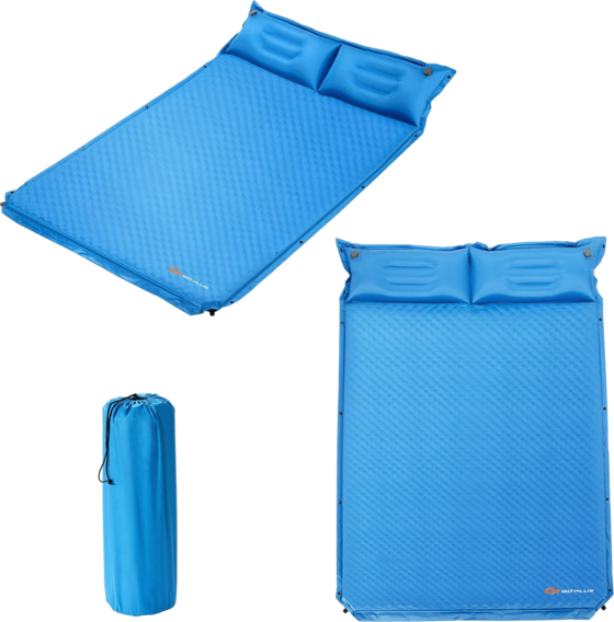 950379101101 NORTHIX Camping Mat With Pillow 2 Person Self-inflating Camping Mat Camping Sleeping Mat 187x131x4cm Blue  Standard Detail