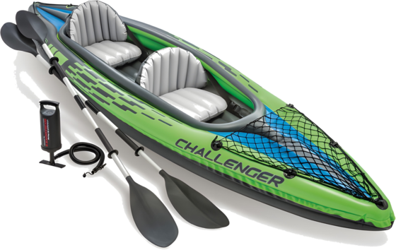 
INTEX, 
Challenger K2 Inflatable Kayak For 2 People, Oars, Pump, Cover, Intex 68306, 
Detail 1
