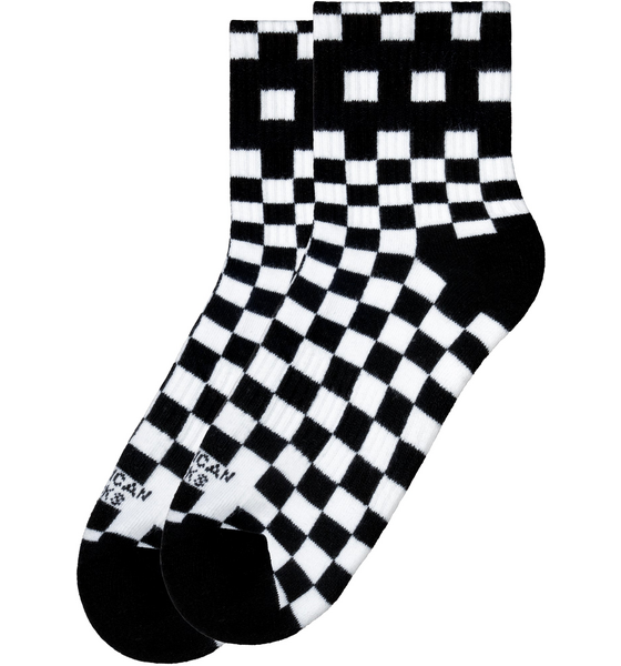 
AMERICAN SOCKS, 
Checkerboard B/w - Ankle High, 
Detail 1
