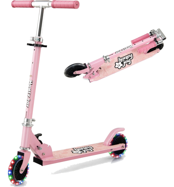 950723101101 B2X Children's Scooter 2 Wheel Kick Scooter With Flashing Wheels Stand And Cruise Toddler Toy Pink  Standard Detail