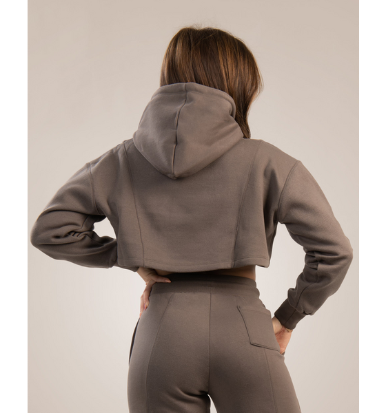 GAVELO, Chill Lounge Cropped Hoodie Taupe