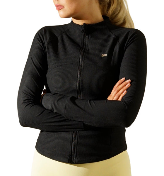 
OYOJ, 
Contour Zip Longsleeve - Black, 
Detail 1
