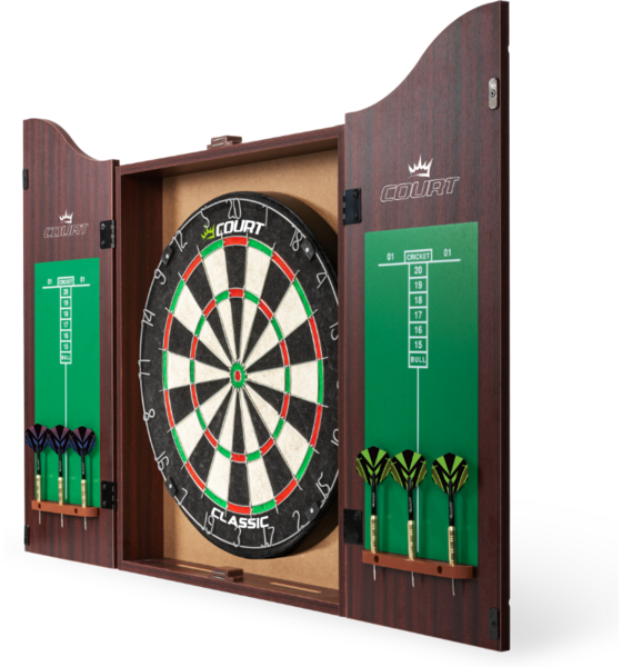 
GYMSTICK, 
Court Classic Dartboard Cabinet Set Brown, 
Detail 1
